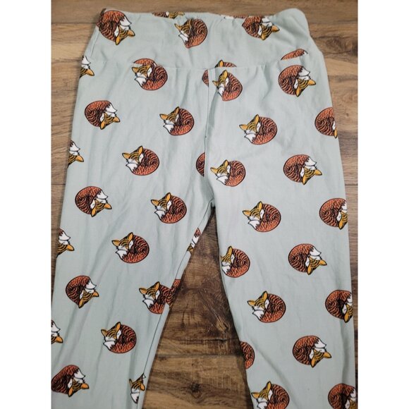 OS LuLaRoe One Size Leggings Fox Foxes Woodland Nature Rare ! - Picture 3 of 10